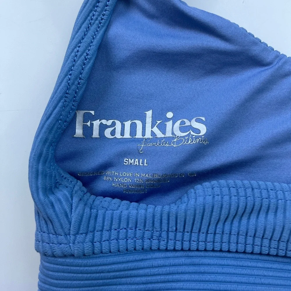 Frankies Bikinis Blue Stevie Halter Bikini Top - Picture 2 of 4